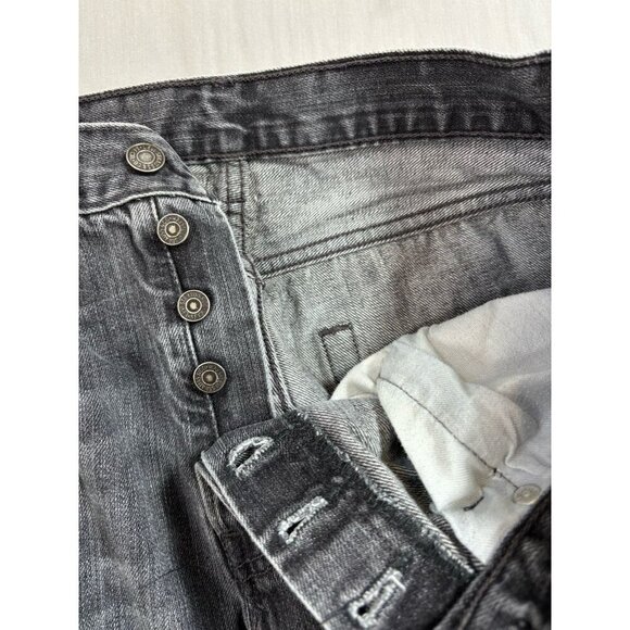 Levi’s 501 Jeans Mens 32x32 Black Denim Button Fly Straight Leg Regular 29x29 - Picture 7 of 9